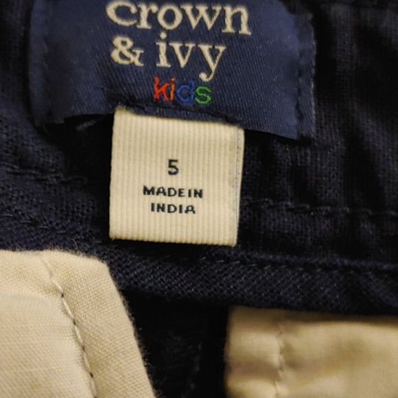 Crown & Ivy Kids Size 5 Navy Shorts w/Belt NEW (K) - Picture 3 of 6